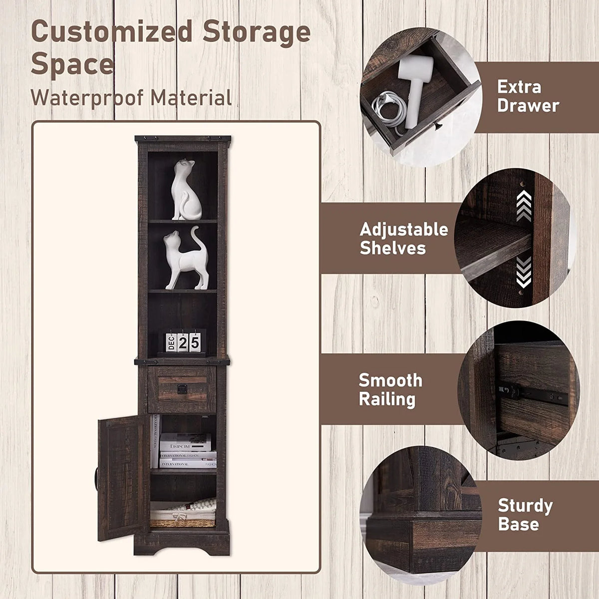 Bathroom Storage Cabinet with Door and Drawer X677749