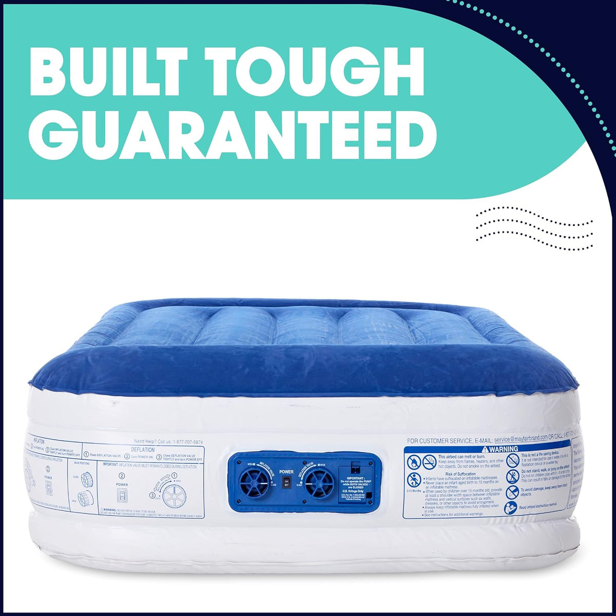 Luxury 13 Inflatable Twin Air Mattress with Built-in Dual Pump O526