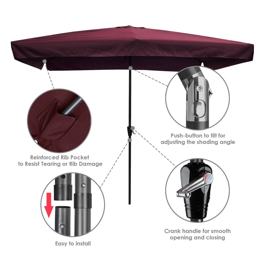 10 Ft 3 Tier Patio Umbrella with Crank Handle R406913