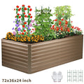 Galvanized Steel Raised Garden Bed 6x3x2 ft Brown L48192