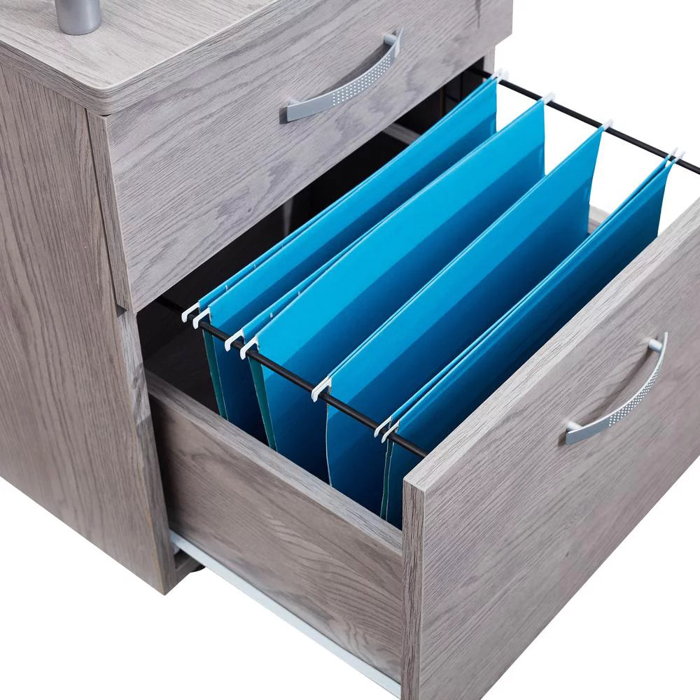 Rolling File Cabinet with Glass Top I847