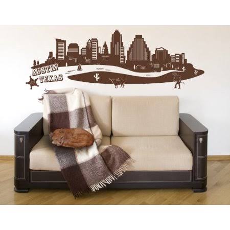 Red 59in x 20in Cityscape Wall Decal R508675