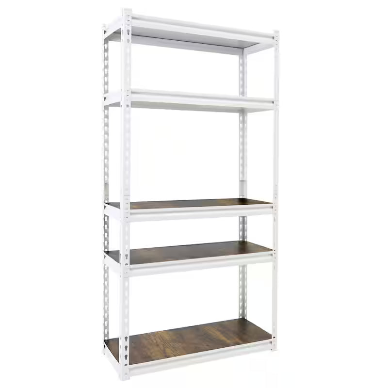 White 5-Tier Adjustable Steel Storage Rack Z66783