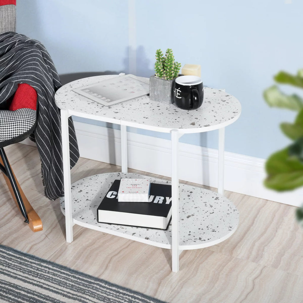 End Table with Wooden Shelf Metal Frame M591691