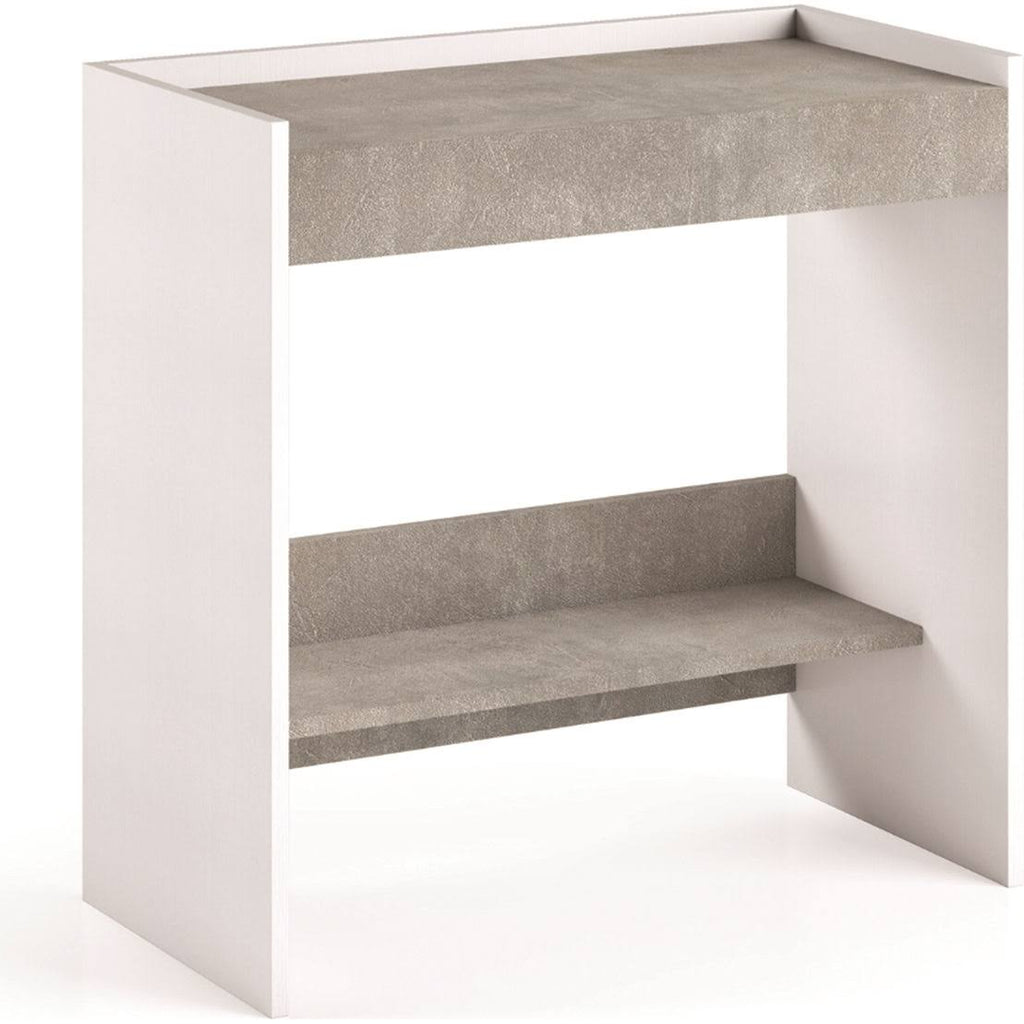 White Wood Grain and Gray Melamine Office Desk N2956