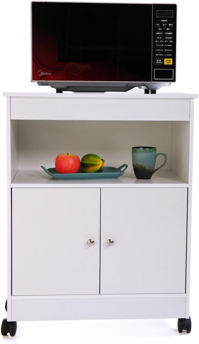 Wood Kitchen Storage Cabinet Cart Hutch Pack of 2 H495