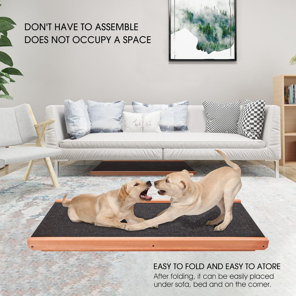 Wooden Height Adjustable Pet Ramp with Non Slip Carpet Surface, Foldable (Large) L780851