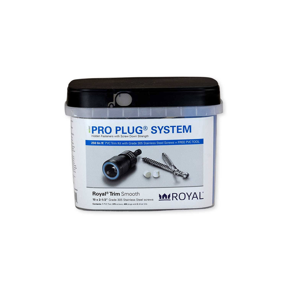 Pro Plug System for Royal Trim - 250 Linear Feet - Epoxy Coated Carbon Steel N343547