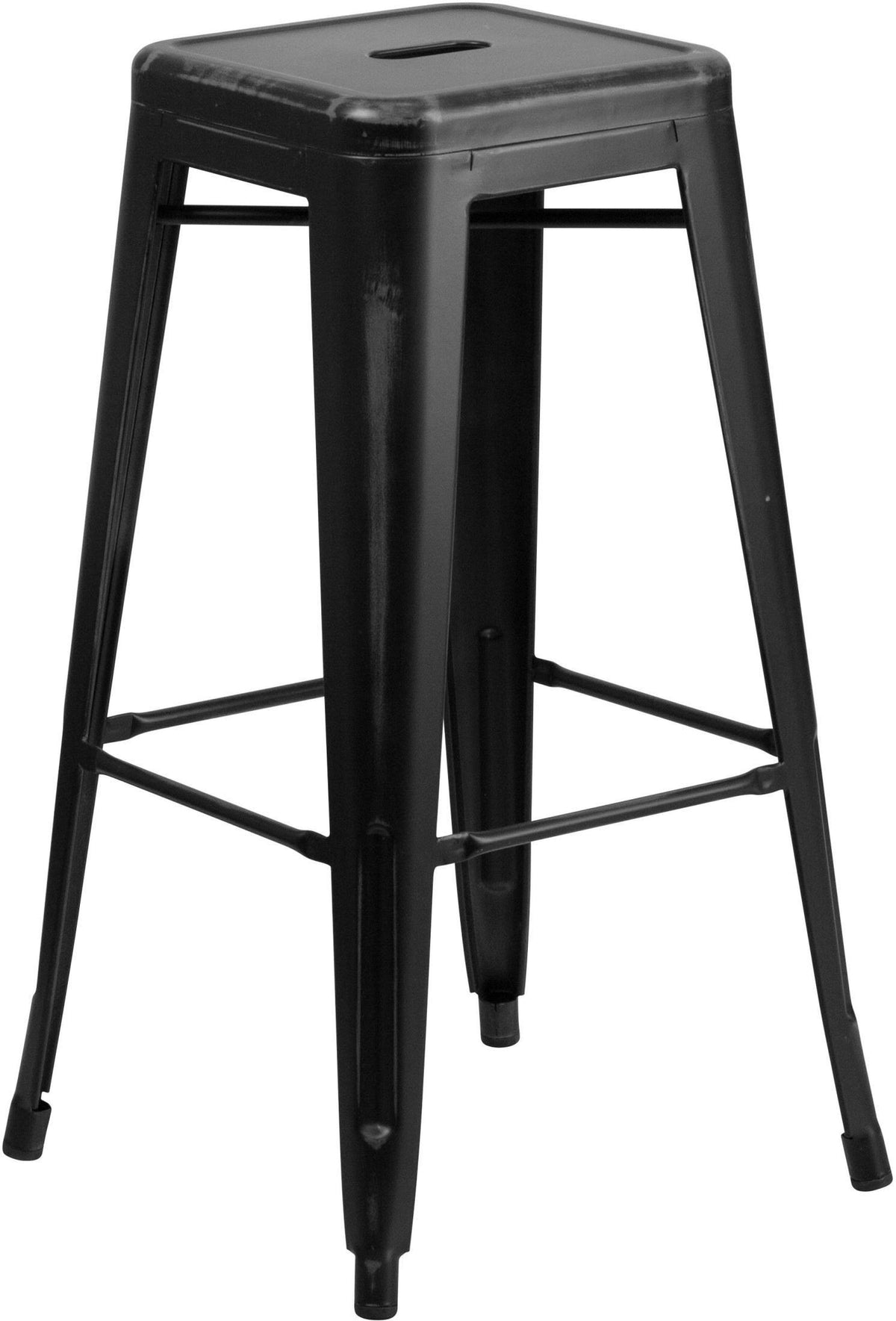 Black Metal Indoor-Outdoor Barstool L43913