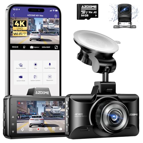 Dual Dash Cam Front and Rear with 64GB Card P868