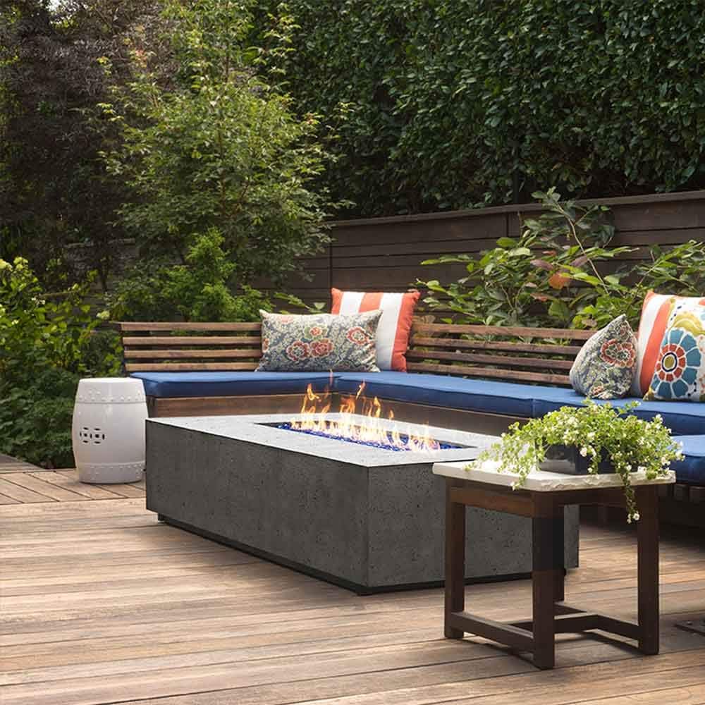 Pewter 56x38-Inch Concrete Gas Fire Pit N18358