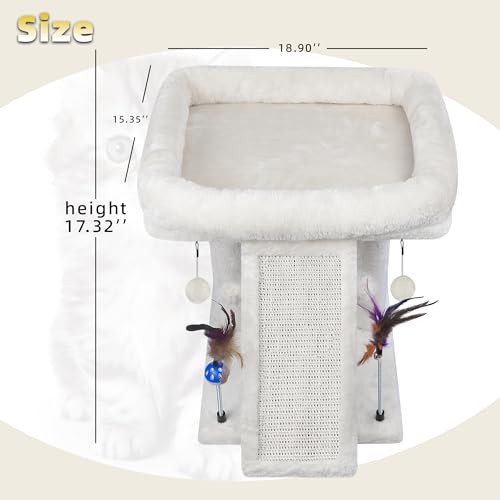 Cat Tree Tower with Scratching Post and Toy Balls, Grey O250856