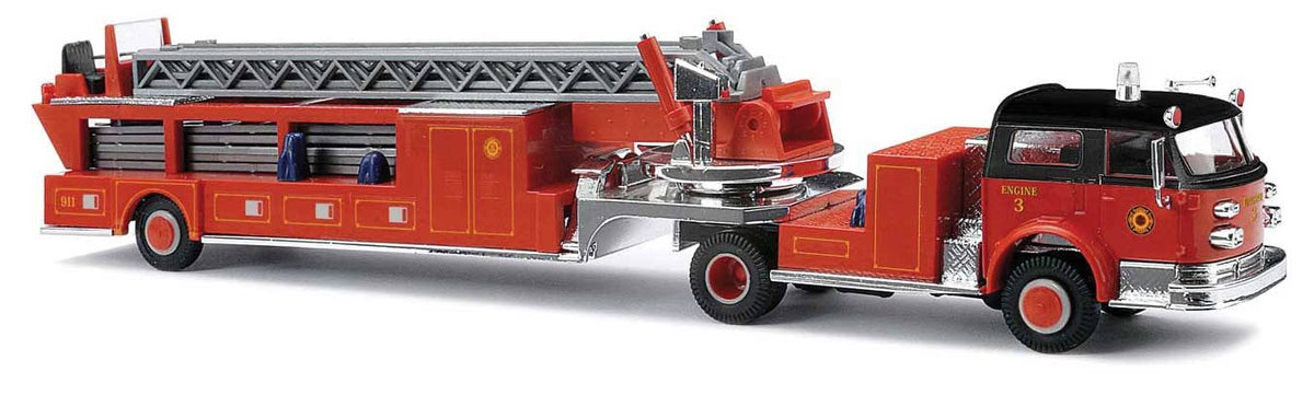 American-LaFrance Fire Hook and Ladder Truck with Closed Cab, Red, Black X87742