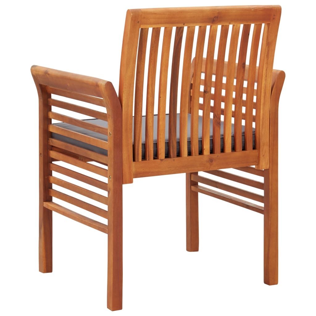 8 pcs Solid Wood Acacia Patio Dining Chairs with Cushions A654898