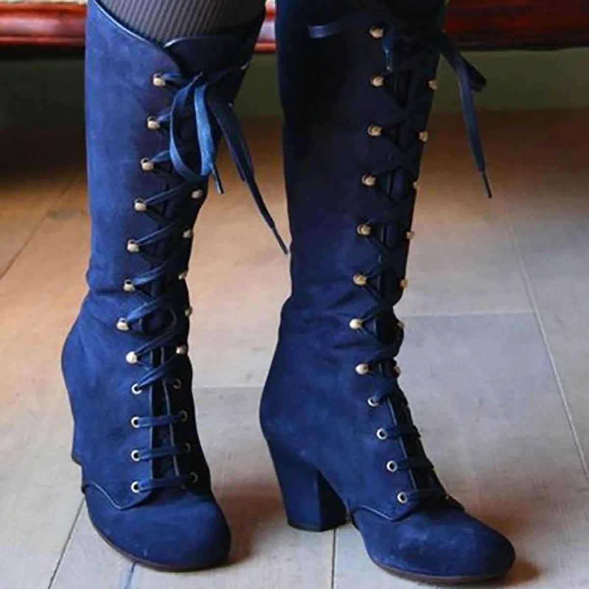 Brown Mid-Calf Riding Boots O4463