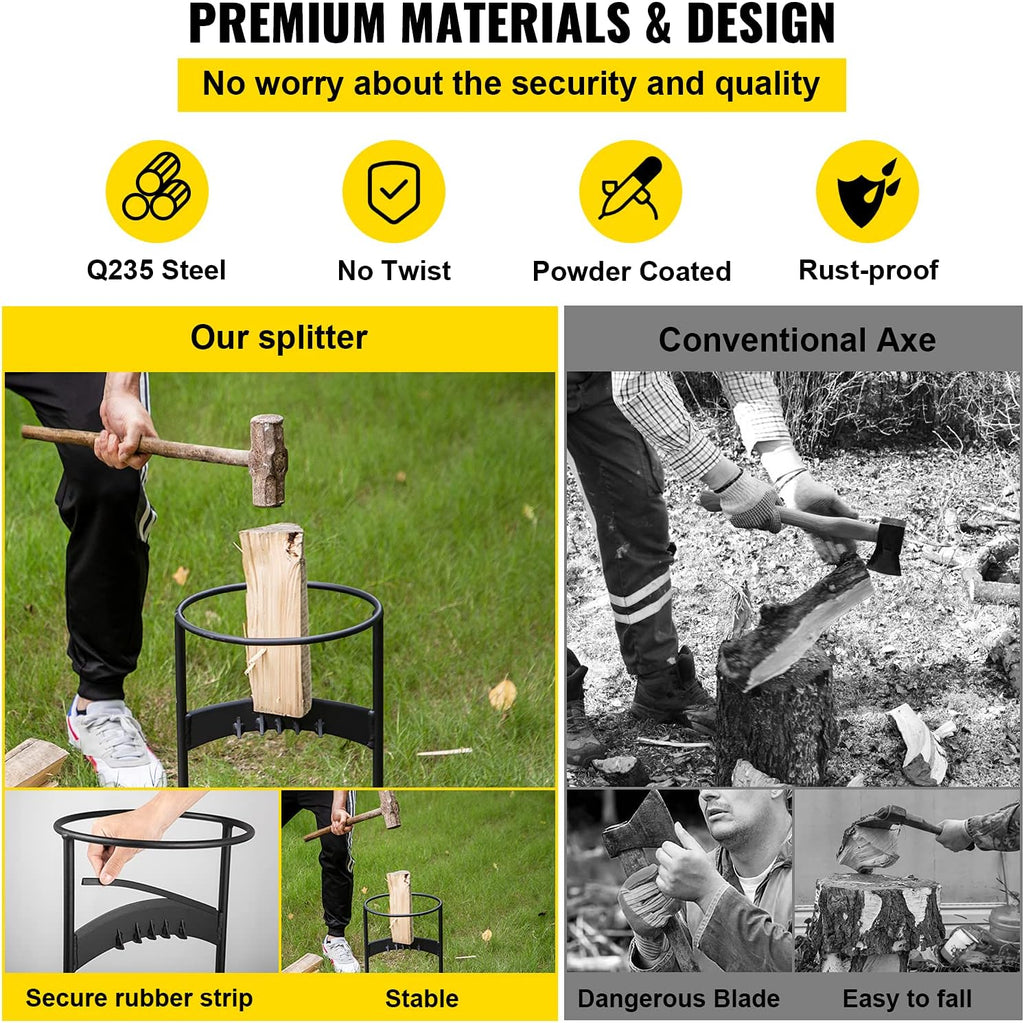 17 x 10.8 Manual Log Splitter, 6.6 Lbs, Q235 Steel, Pack of 2 J760