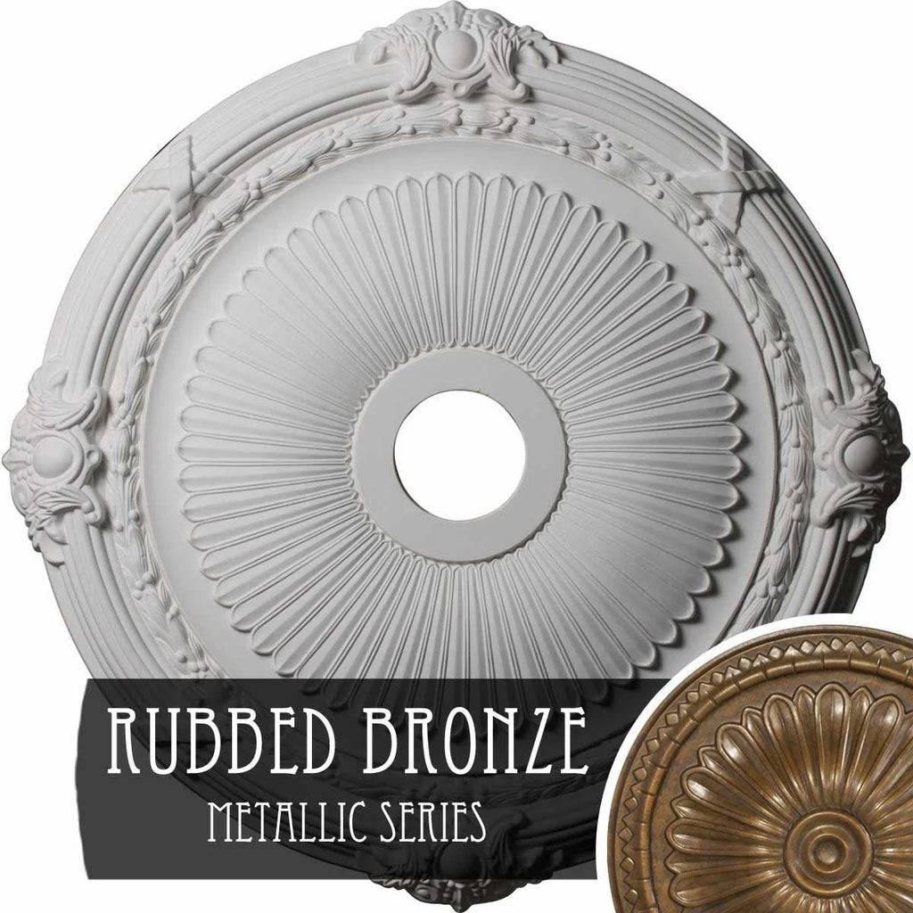 27 1/2x22OD x 3 7/8x22ID x 2 1/4x22P Rubbed Bronze Ceiling Medallion I983