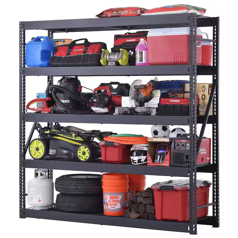 5-Tier Steel Garage Storage Shelving Unit in Black A249386