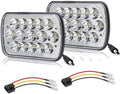 Black Pair 7x6 5x7 LED Headlights Sealed Beam Replacement Pack of 2 Q2763
