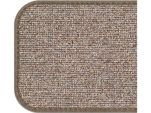 Set of 12 Adhesive Carpet Stair Treads - Pebble Beige - 8 in. x 30 in. L503194