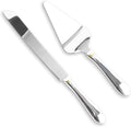 Stainless Steel Cake Knife and Server Set with Serrated Blade P131