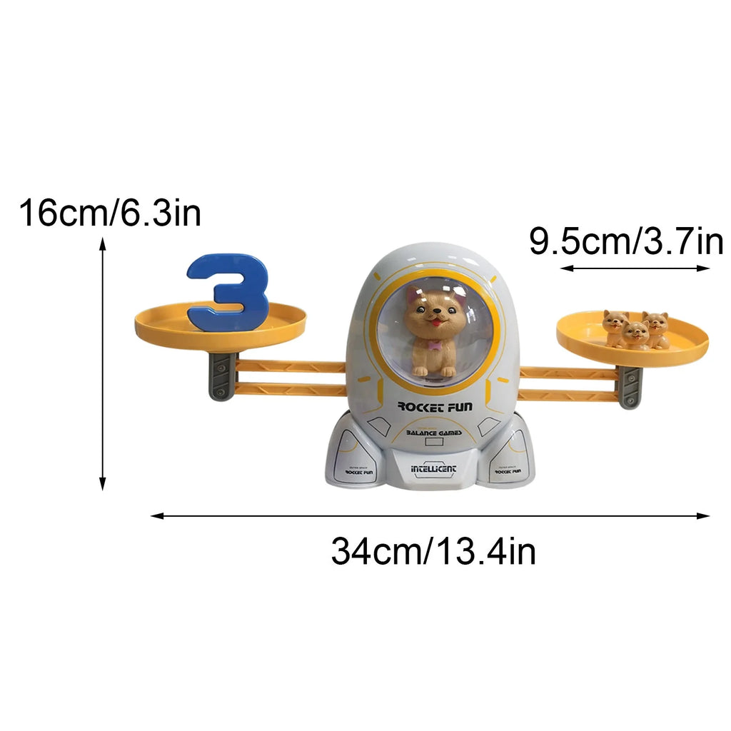 White Elephant Gifts for Toddler Spaceship & Dog Educational Counting Math Game Number Learning Toy B68783