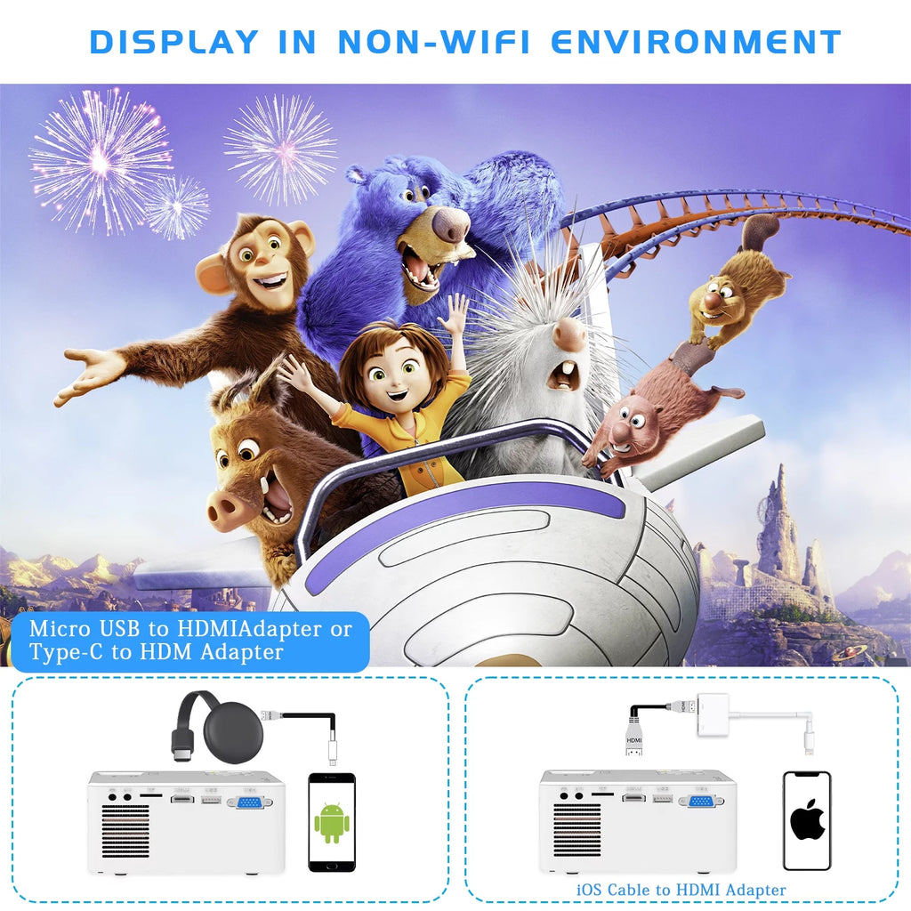Mini Projector with WIFI Portable 1080P K990011