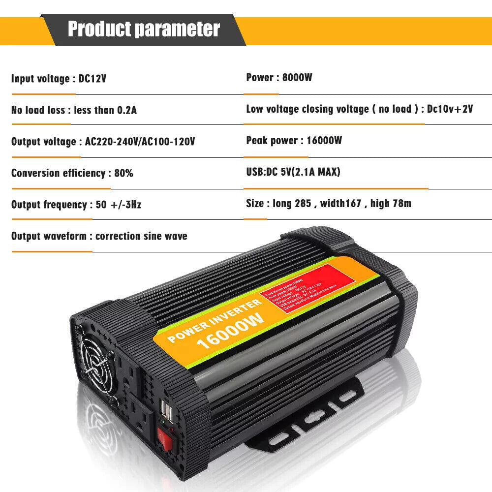 8000 Watts Pure Sine Wave Power Inverter Z870305