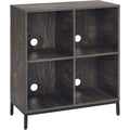 Brown Ash Wood Record Storage Cube Bookcase T63018