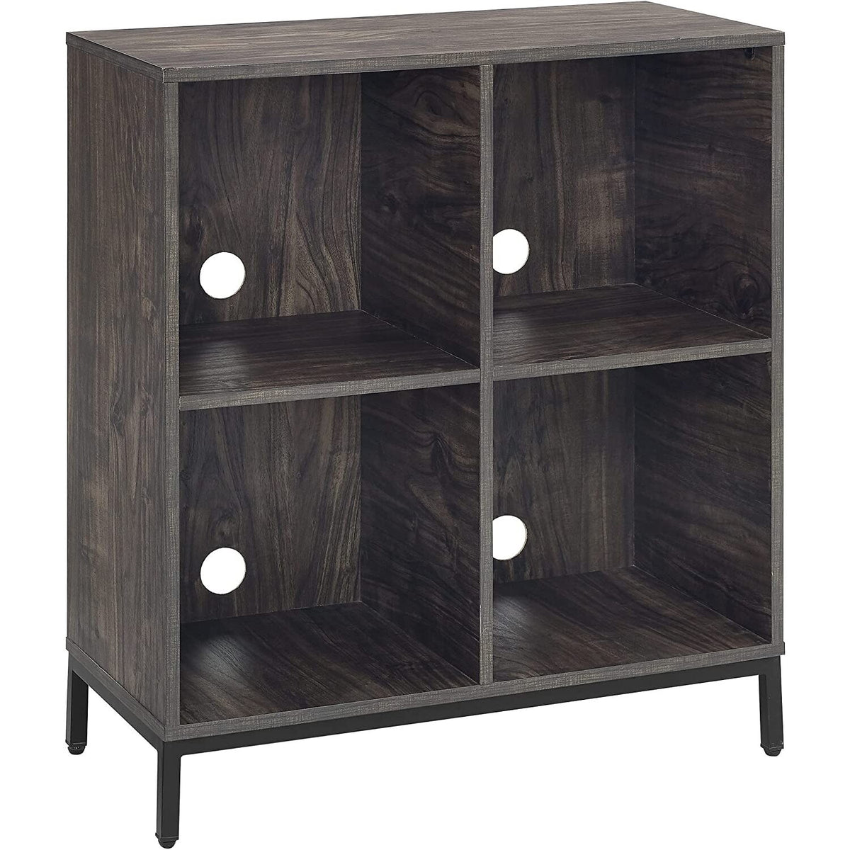 Brown Ash Wood Record Storage Cube Bookcase T63018