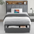 Twin Size Storage Platform Bed Frame with Headboard R4897
