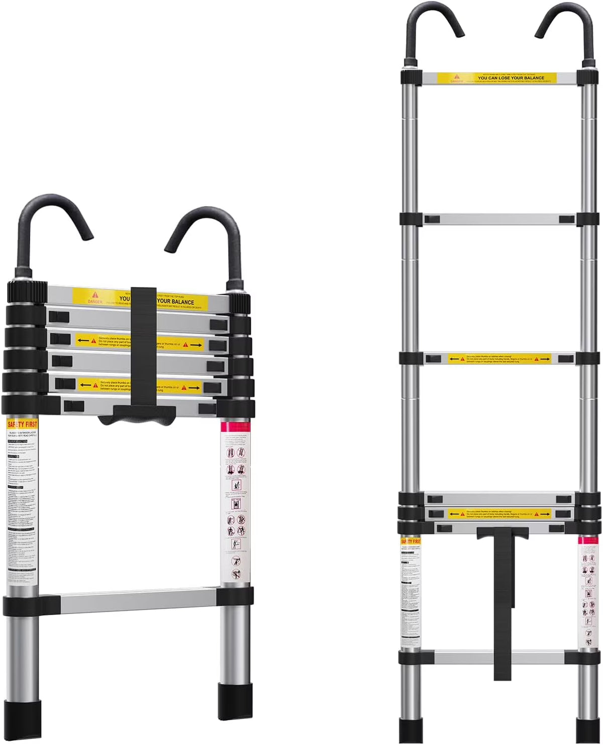 6.6ft Aluminum Telescoping Ladder with Hook V6421