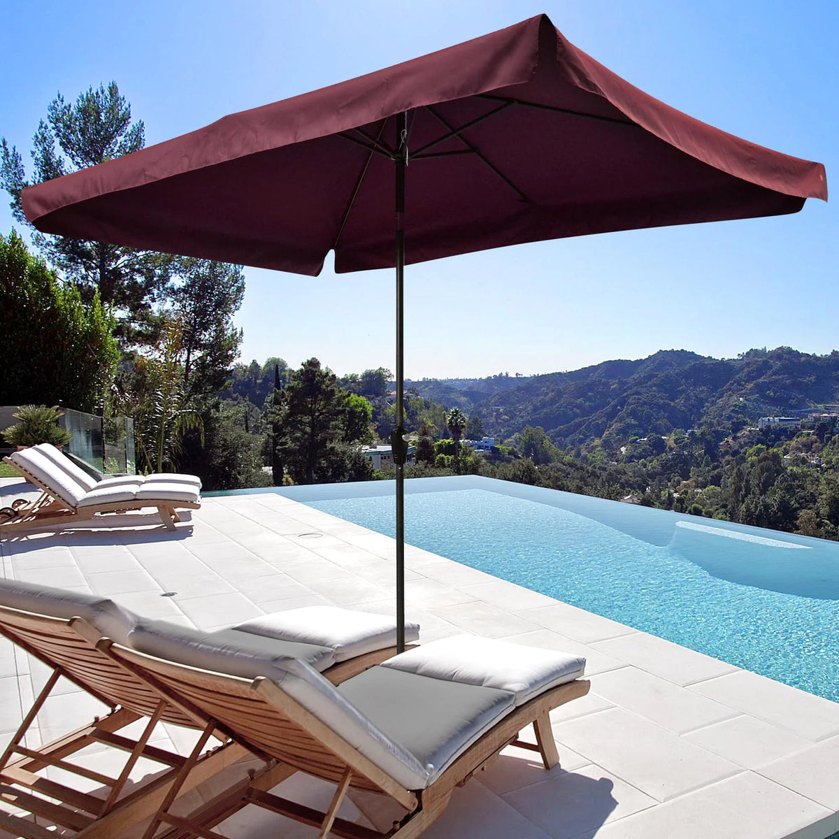 10 Ft 3 Tier Patio Umbrella with Crank Handle R406913