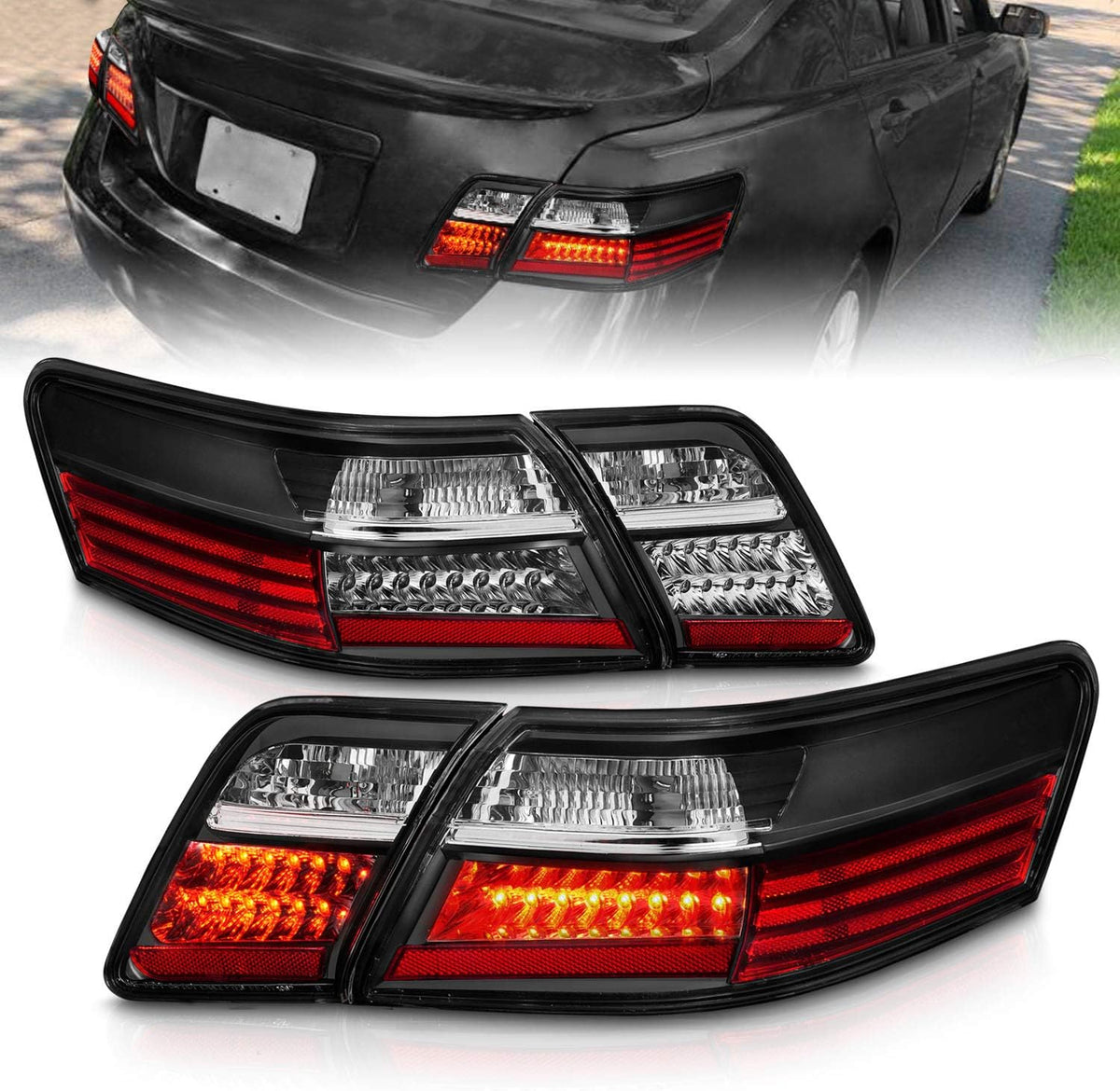 4 Pcs Black L.E.D Taillights F729851