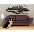 Green 79in x 31in Cityscape Wall Decal R1793