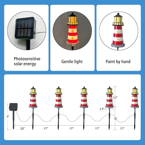5 Pack Solar Garden Lights Outdoor Waterproof Red W699