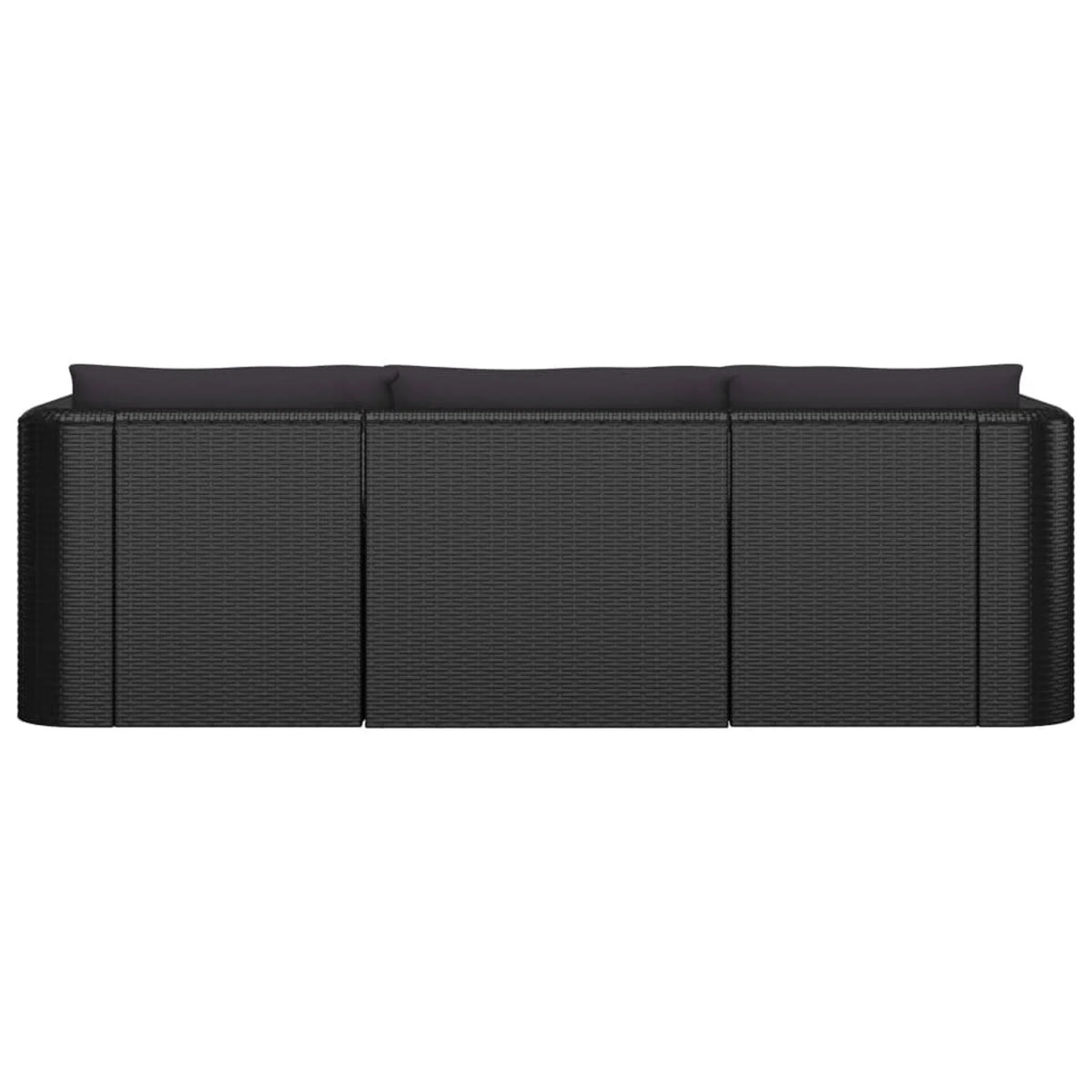 Black Poly Rattan Patio Sofa Set with Cushions U729487