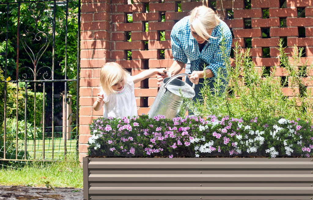 Galvanized Steel Raised Garden Bed 6x3x2 ft Brown L48192
