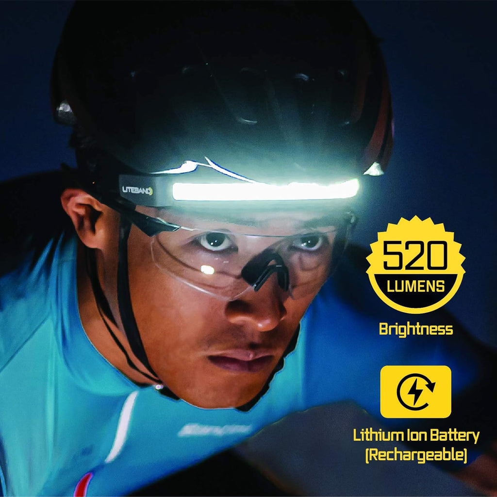 Wide-Beam LED Headlamp, 520 Lumens, Rechargeable, USB-C, Red LED Mode W1657