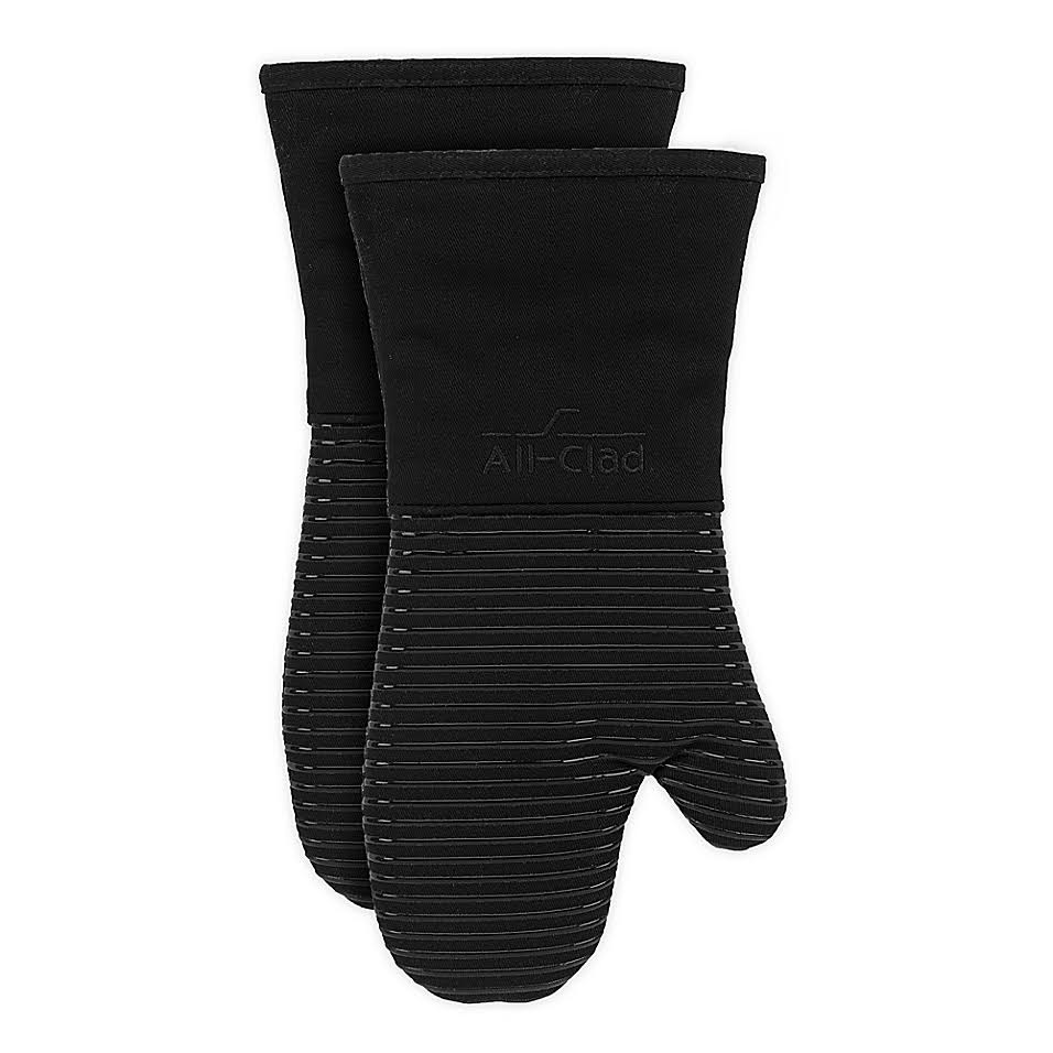 Black Silicone Oven Mitts (Set of 2) L2442
