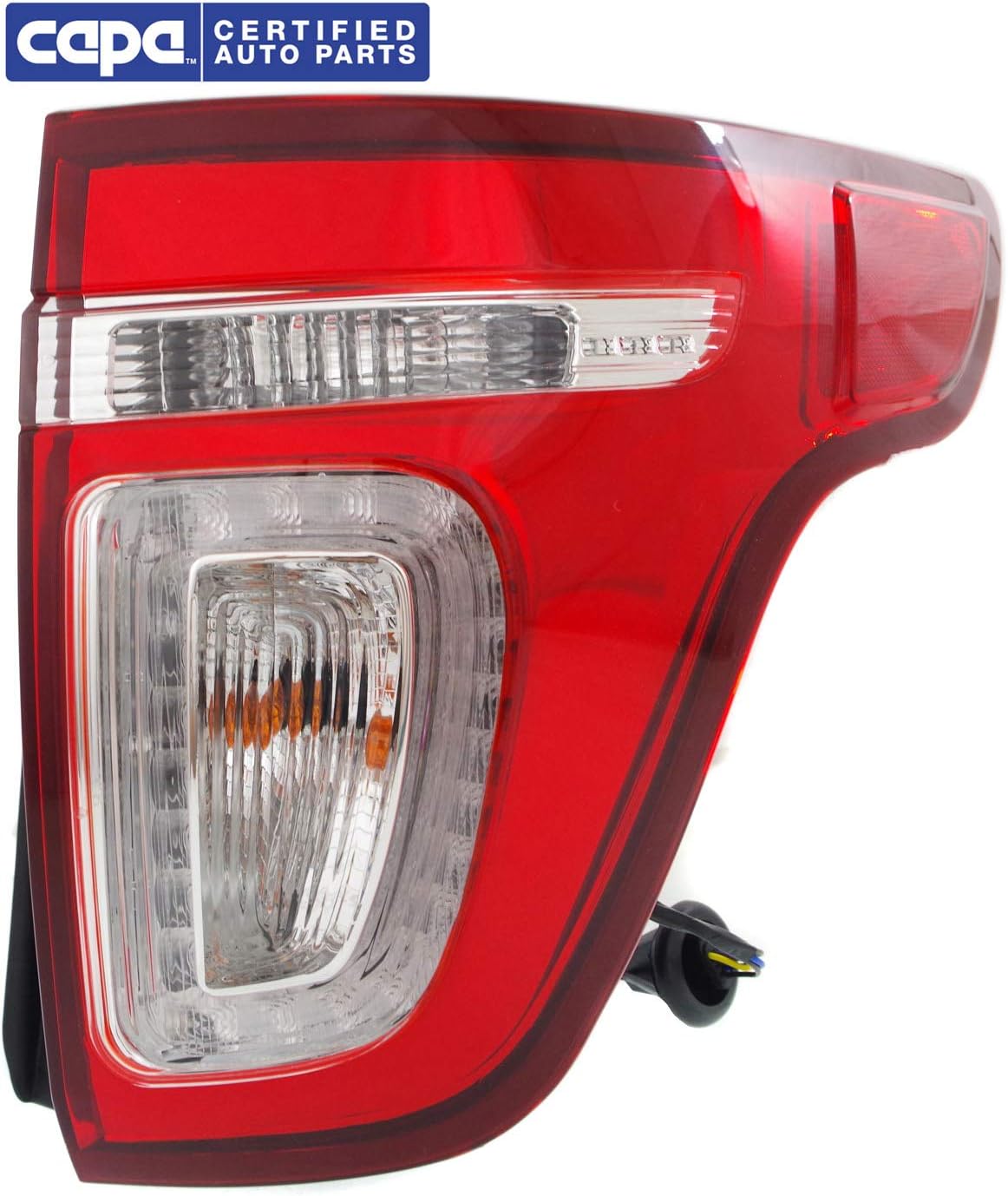 Tail Light Assembly for 2011-2015 Ford Explorer, Clear and Red Lens, Passenger Side O4133