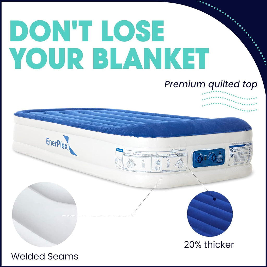 Luxury 13 Inflatable Twin Air Mattress with Built-in Dual Pump O526