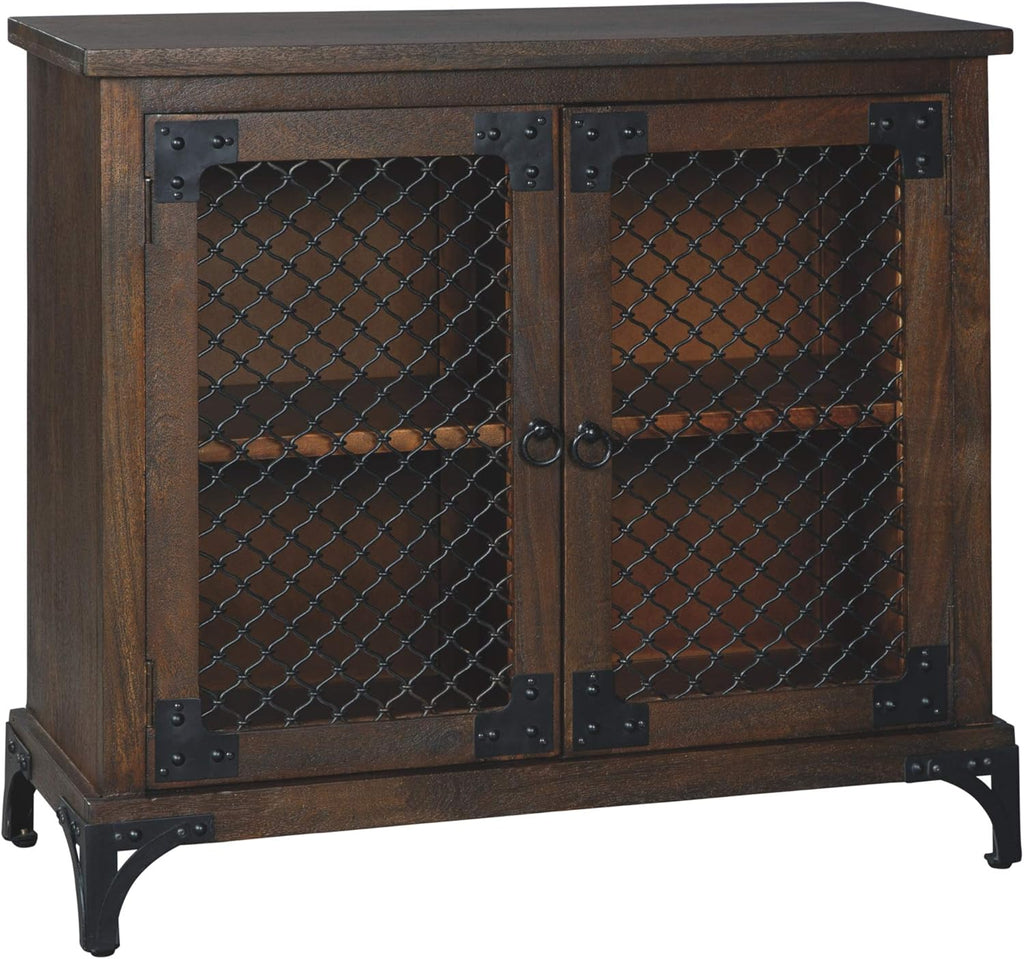 Brown Accent Cabinet with Open-Slat Door T210719