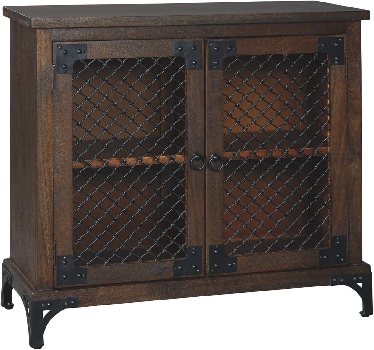 Brown Accent Cabinet with Open-Slat Door T210719
