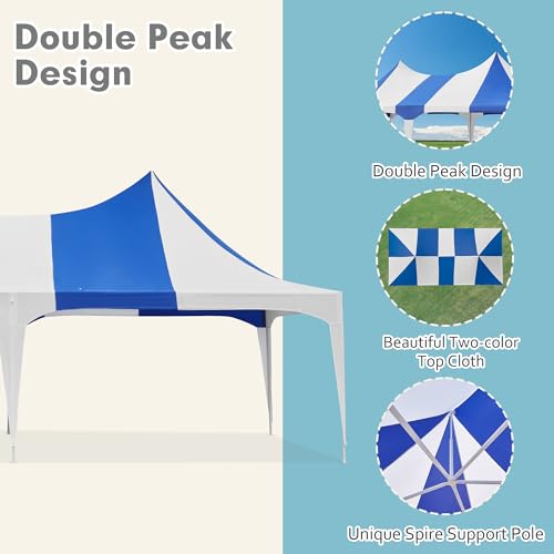 White 26x19ft Heavy Duty Canopy Tent with 8 Removable Sidewalls L712