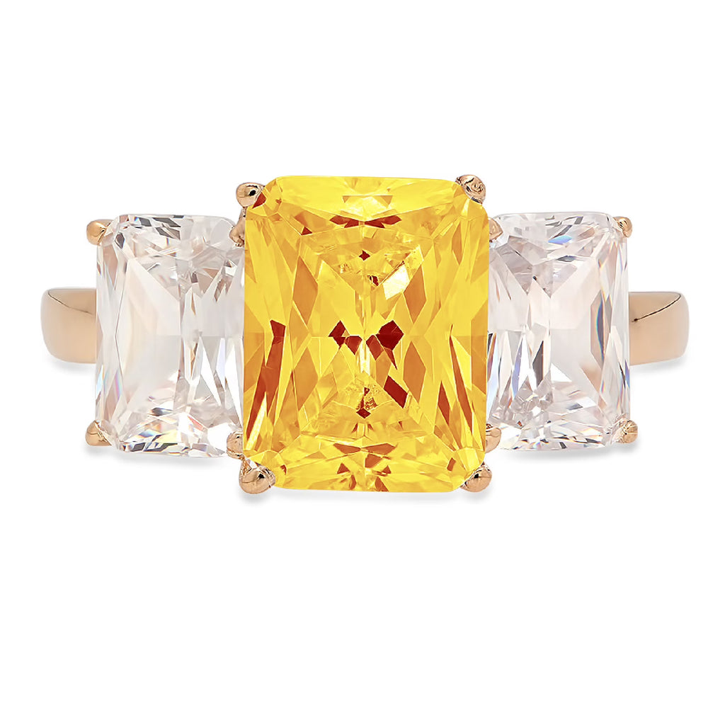 18K Yellow Gold Three-Stone Ring K988