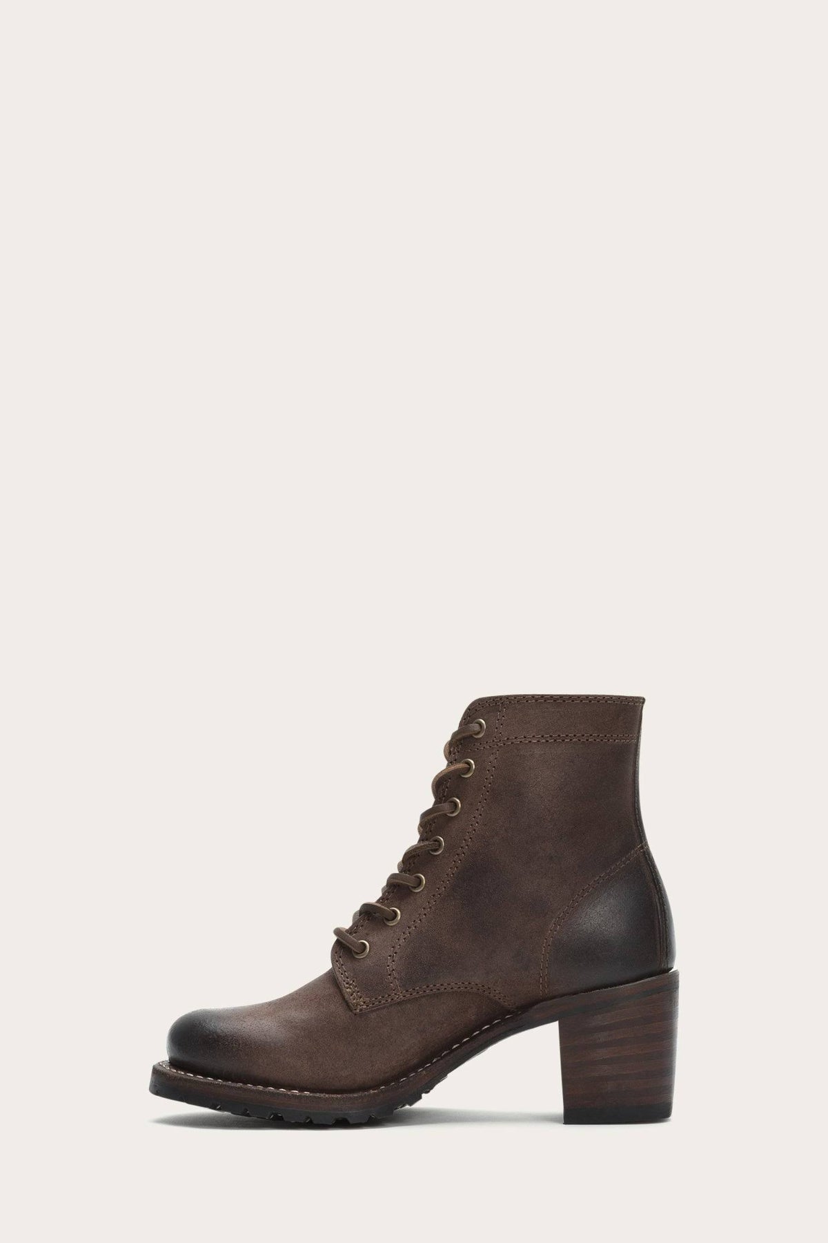Dark Brown Lace Up Boots, Size 7.5 A108229