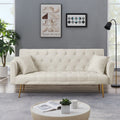Beige Velvet Convertible Sofa Bed Q7865