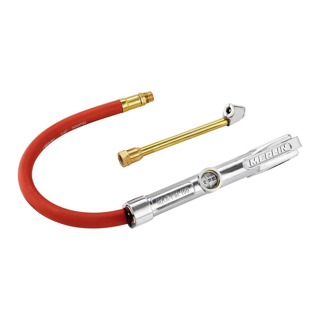 Dual-Head Angle Chuck Inflator with Inline Gauge J425
