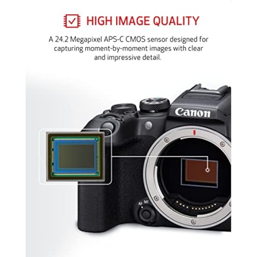 Mirrorless Camera with Lens, Tripod and Microphone, 24.2 Megapixel, 4K Video, Black R981